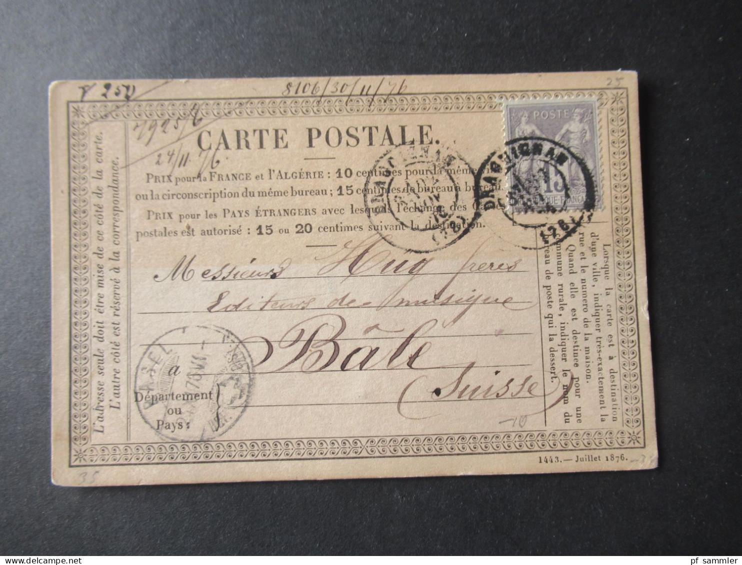 Frankreich 1870er Jahre Carte Postale / PK toller Posten mit 80 Stück!! Überwiegend frankiert und ins Ausland gesendet!