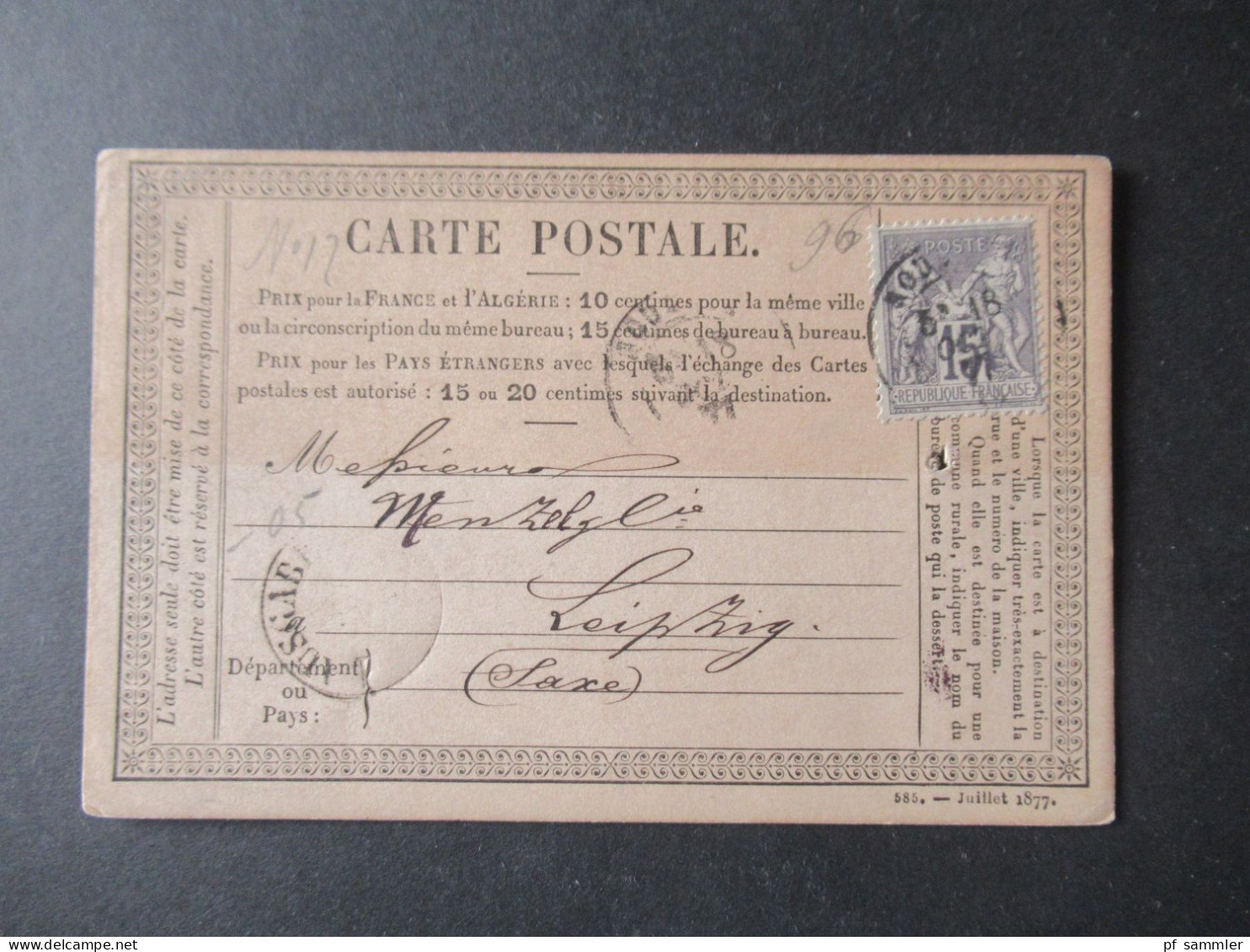 Frankreich 1870er Jahre Carte Postale / PK toller Posten mit 80 Stück!! Überwiegend frankiert und ins Ausland gesendet!