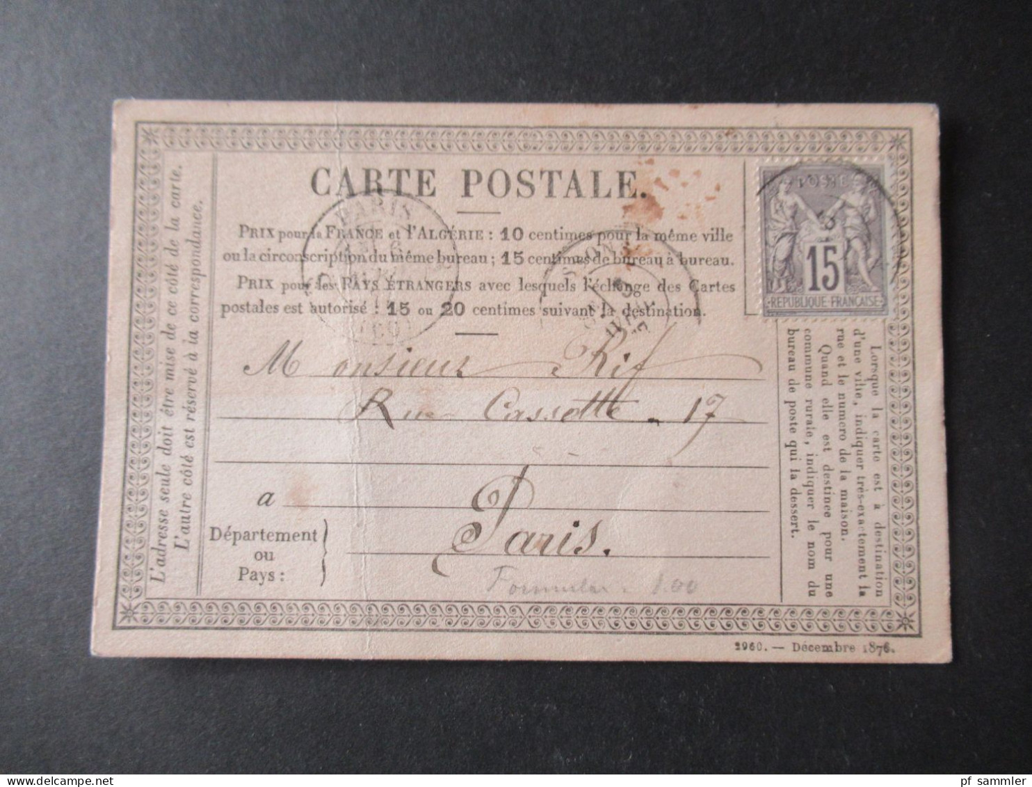 Frankreich 1870er Jahre Carte Postale / PK toller Posten mit 80 Stück!! Überwiegend frankiert und ins Ausland gesendet!