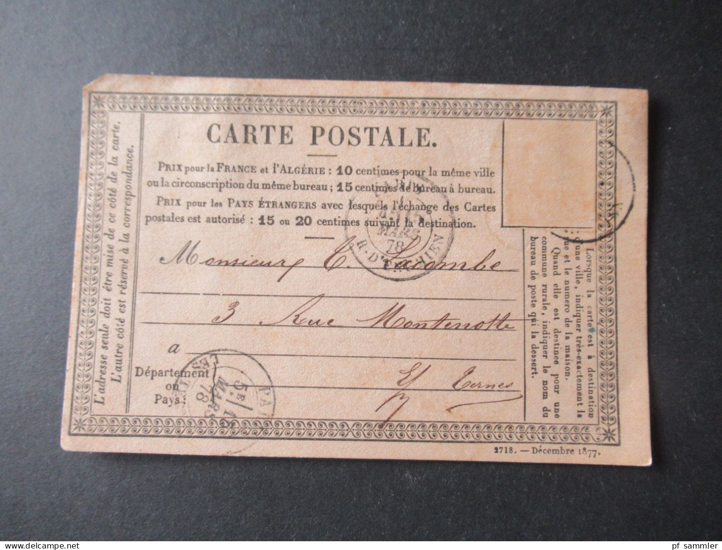 Frankreich 1870er Jahre Carte Postale / PK toller Posten mit 80 Stück!! Überwiegend frankiert und ins Ausland gesendet!