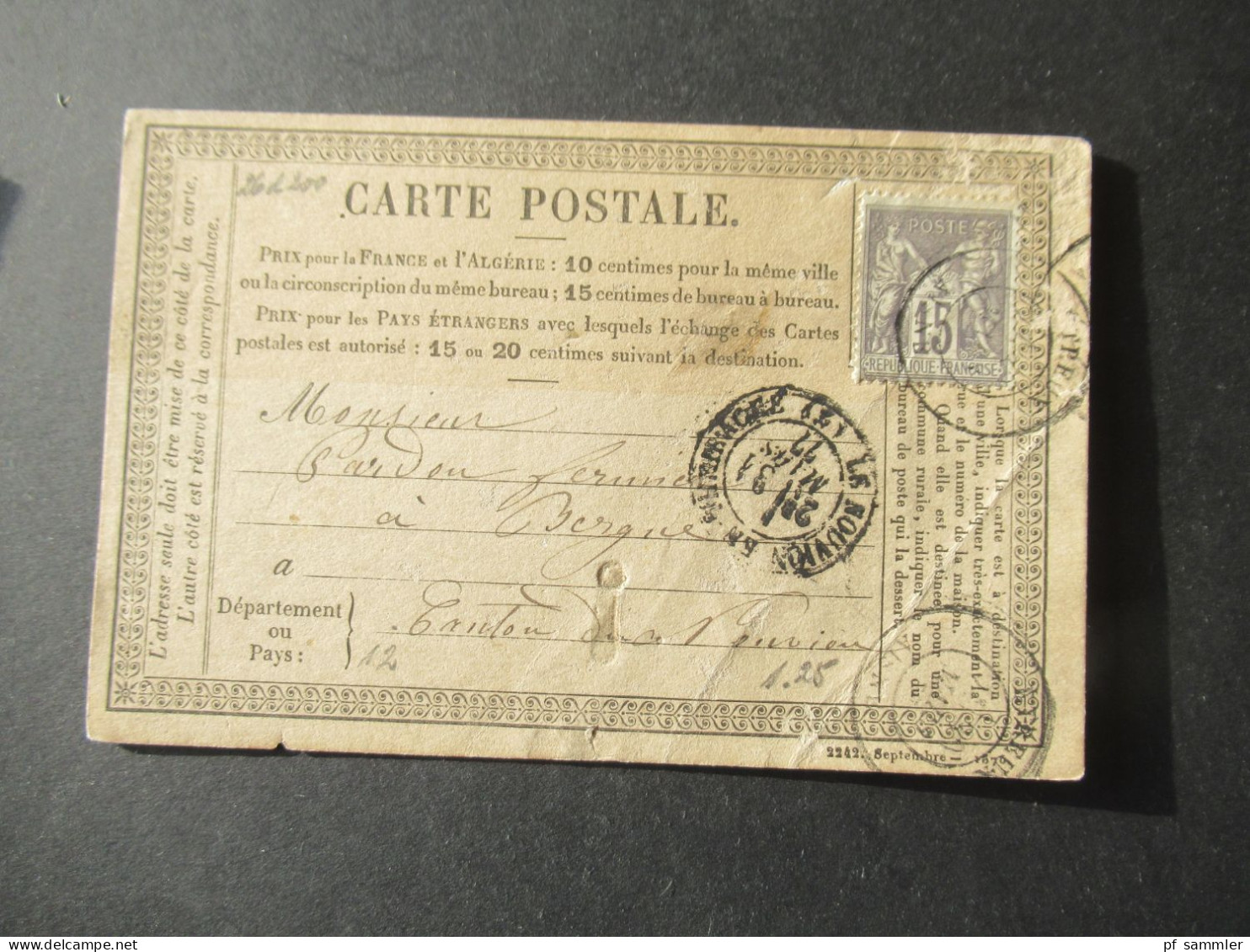 Frankreich 1870er Jahre Carte Postale / PK toller Posten mit 80 Stück!! Überwiegend frankiert und ins Ausland gesendet!