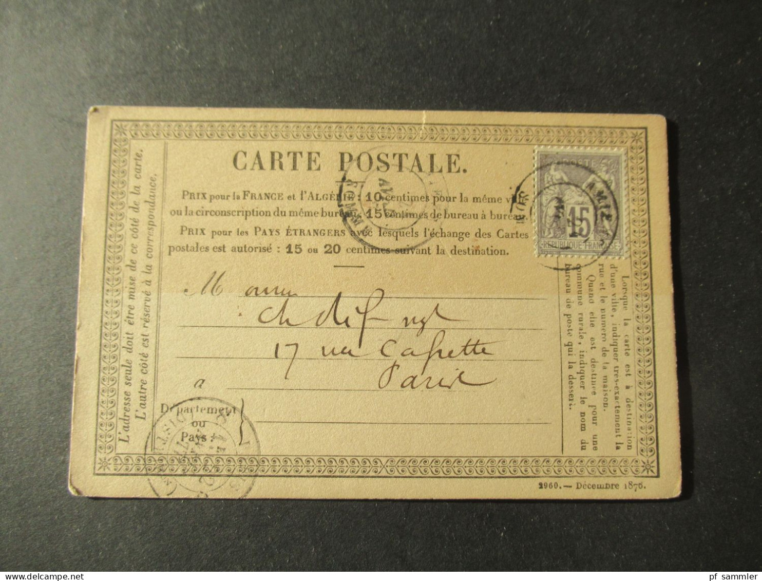 Frankreich 1870er Jahre Carte Postale / PK toller Posten mit 80 Stück!! Überwiegend frankiert und ins Ausland gesendet!