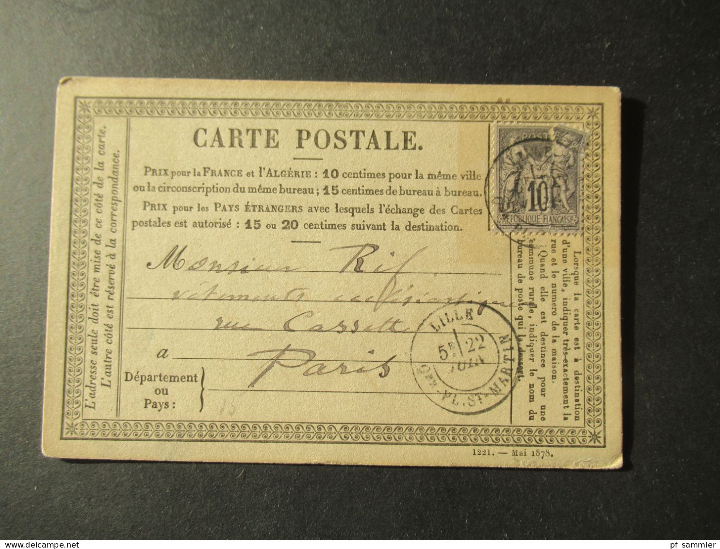 Frankreich 1870er Jahre Carte Postale / PK toller Posten mit 80 Stück!! Überwiegend frankiert und ins Ausland gesendet!