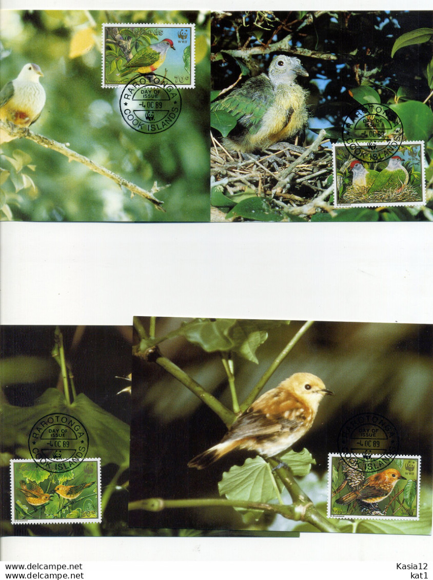 A45171)WWF-Maximumkarte Vogel: Cook-Inseln 1278 - 1281 - Cartes-maximum