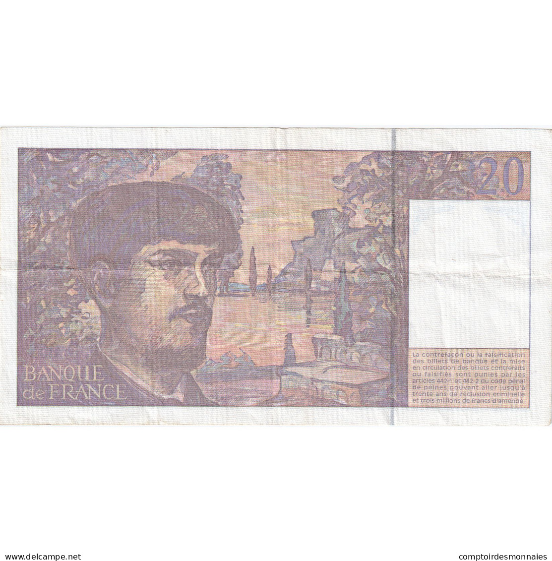 France, 20 Francs, Debussy, 1997, D.056, TTB, Fayette:66ter.2, KM:151i - 20 F 1980-1997 ''Debussy''