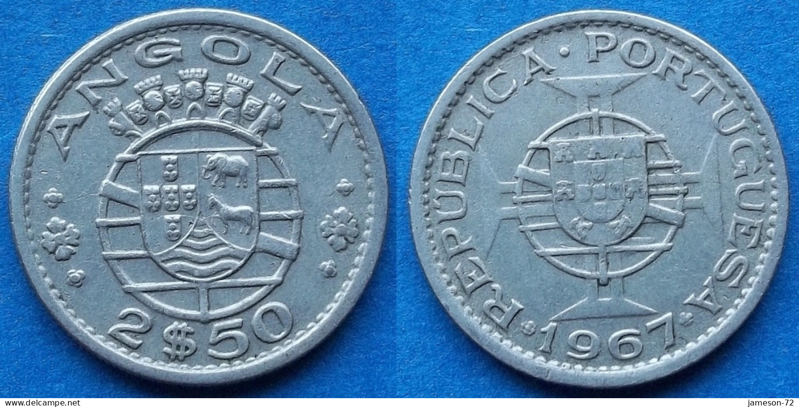 ANGOLA - 2.50 Escudos 1967 KM# 77 Portuguese Colony Until 1975 - Edelweiss Coins - Angola