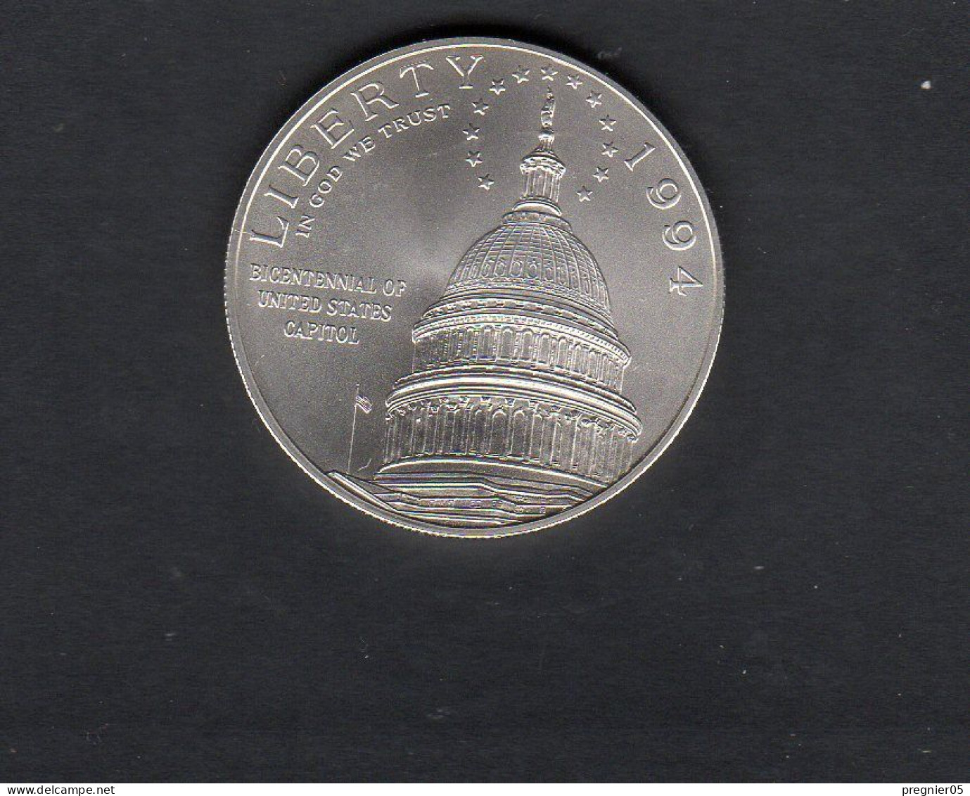 Baisse De Prix USA - Pièce 1 Dollar Argent Bicentenaire De L'US Capitol 1994 SPL/AU KM.253 - Conmemorativas