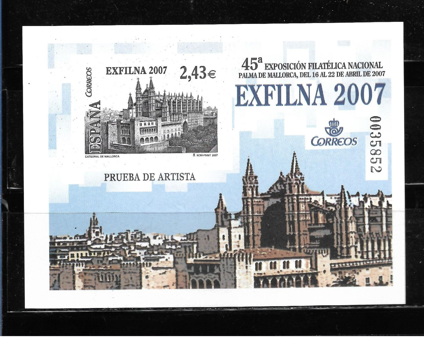 ESPAÑA 2007,  PRUEBA OFICIAL EDIFIL 94 -  EXFILNA ' 2007.     MNH. - Variedades & Curiosidades