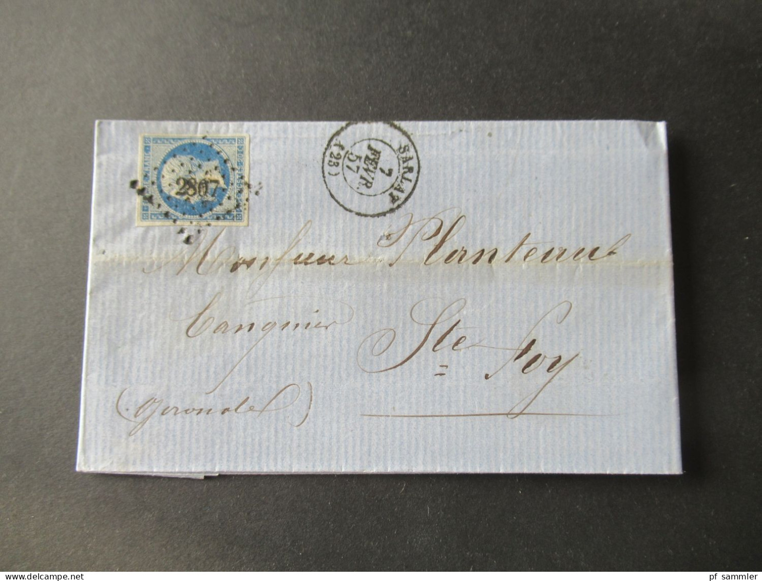 Frankreich 1850er- 1870er Belegeposten viel Napoleon III. Faltbriefe mit Inhalt! Interessante Stempel usw. 42 Belege