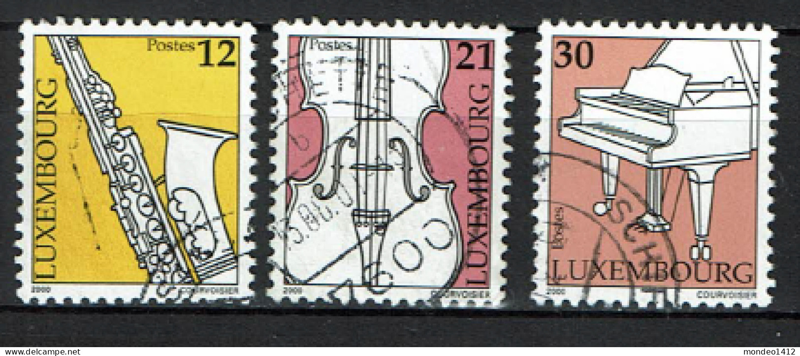 Luxembourg 2000 - YT 1450/1452 -Music, Musique, Musical Instruments, Piano, Violon, Geige, Saxophone - Used Stamps