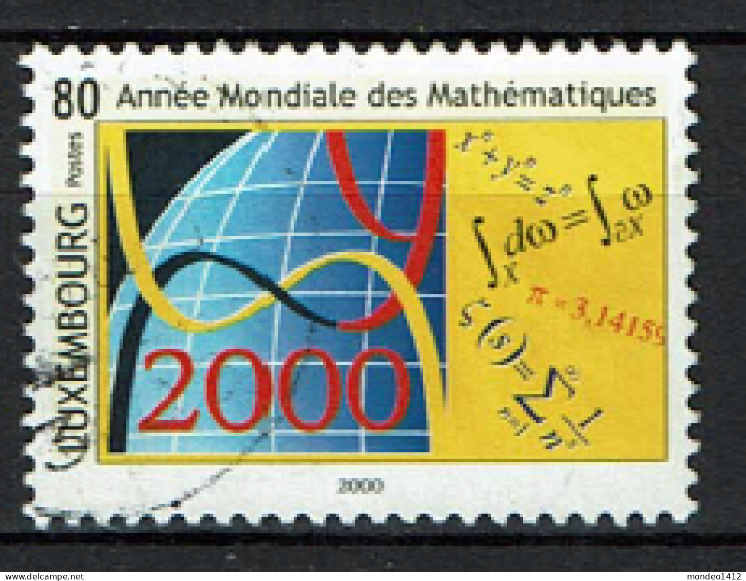 Luxembourg 2000 - YT 1447 - Mathématiques, World Mathematical Year - Usati