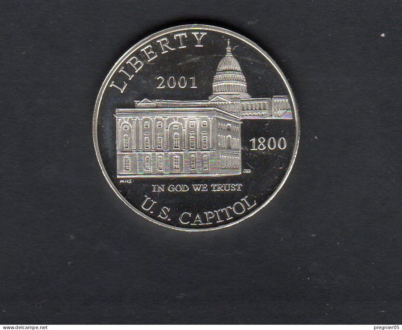 Baisse De Prix USA - Pièce 1 Dollar Argent BE Centre Des Visiteurs Du Capitole 2001 FDC KM.324 - Conmemorativas