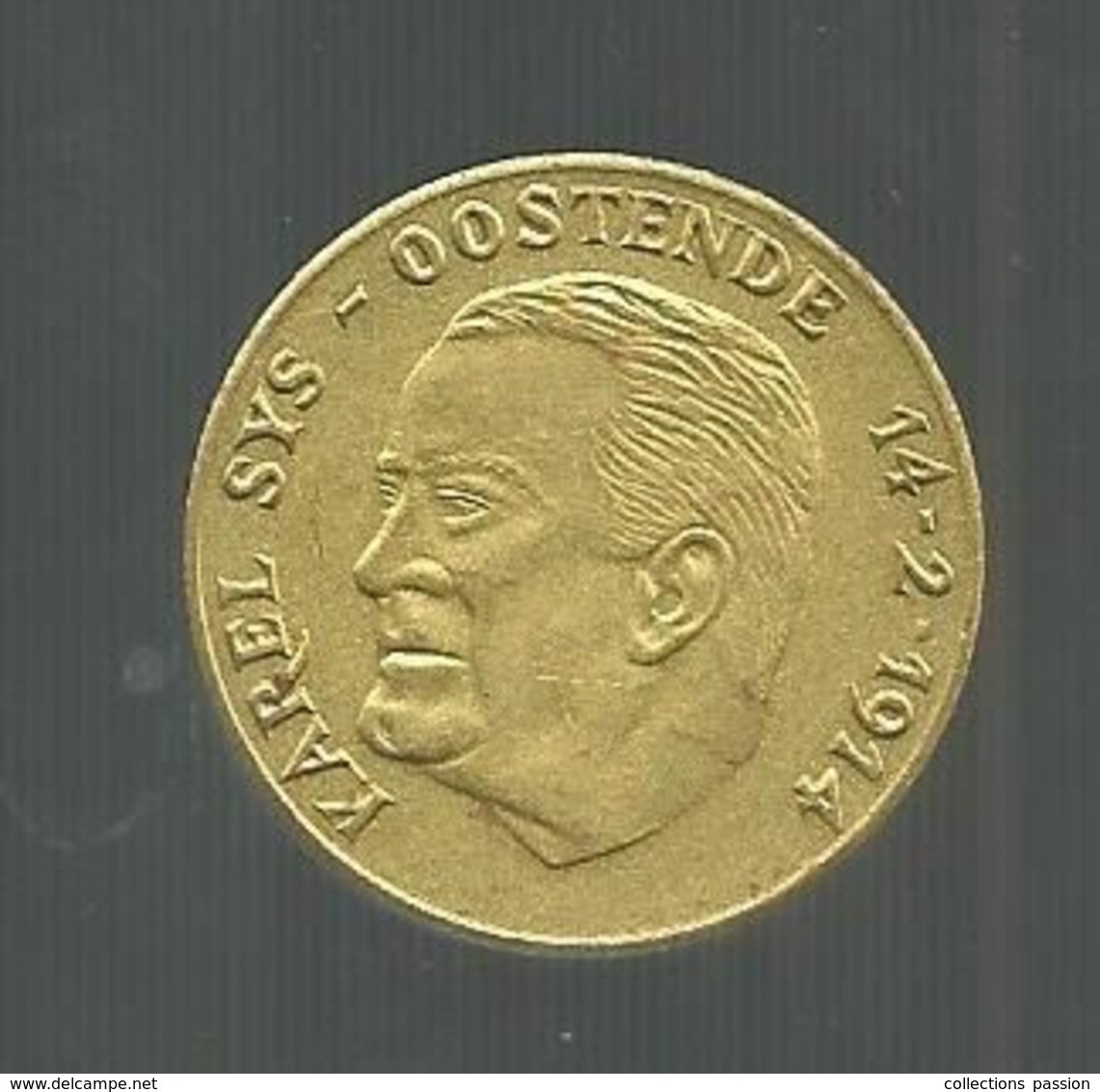 Médaille , Belgique , Karel SYS ,OOSTENDE , 14-2-1914 , 1830-1980 , Geldigheidssatum , 20-31  12 1980 , 2 Scans - Other & Unclassified