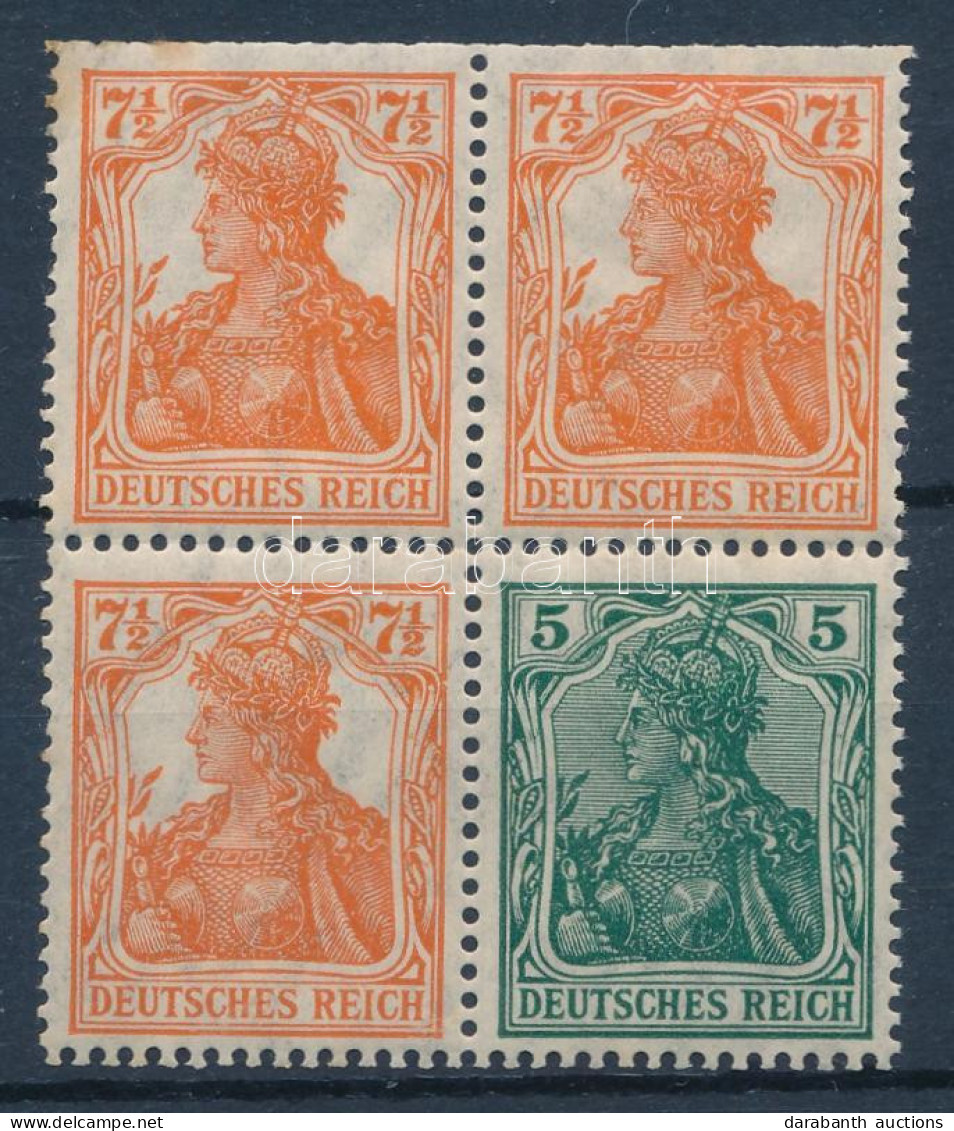 * Deutsches Reich 1918 Germania Füzetösszefüggés Négyestömb Mi S 3ab-W 6ab (Mi EUR 200.-) - Otros & Sin Clasificación