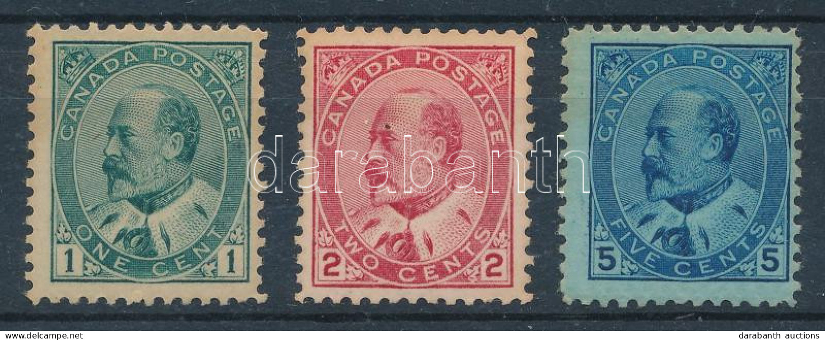 ** Kanada 1903 VII. Edward Sor Mi 77-79 A (**Mi EUR ~350.-)(besárgult Gumi / Yellowish Gum) - Other & Unclassified