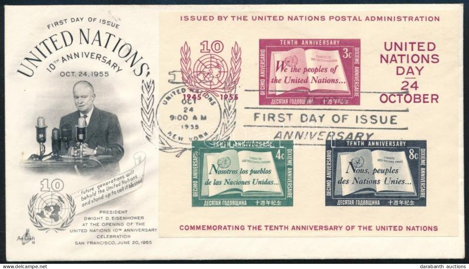 ENSZ 1955 Mi Blokk 1 I. FDC - Other & Unclassified