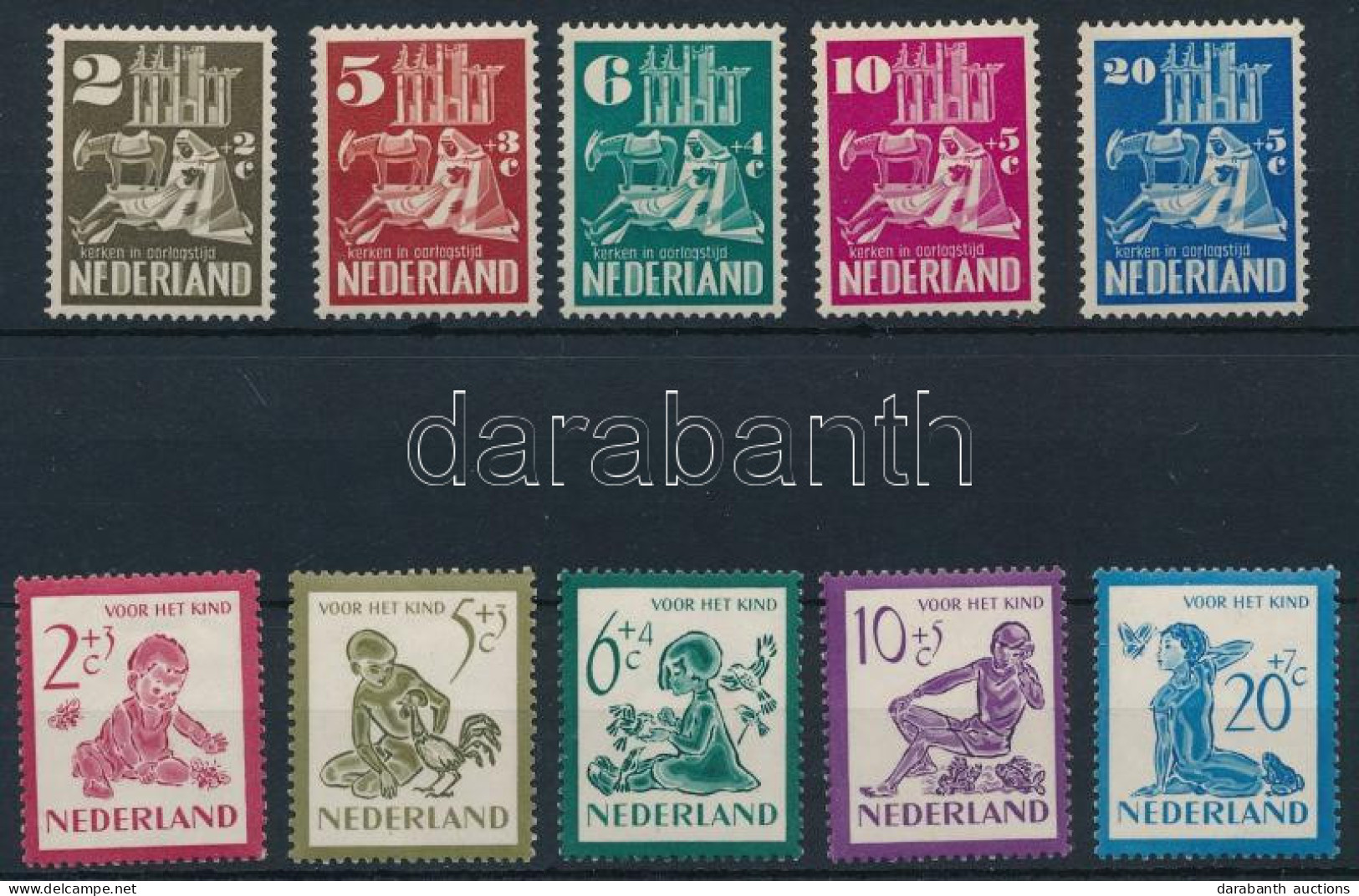 ** Hollandia 1950 Mi 558-562, 565-569 (Mi EUR 110,-) - Autres & Non Classés