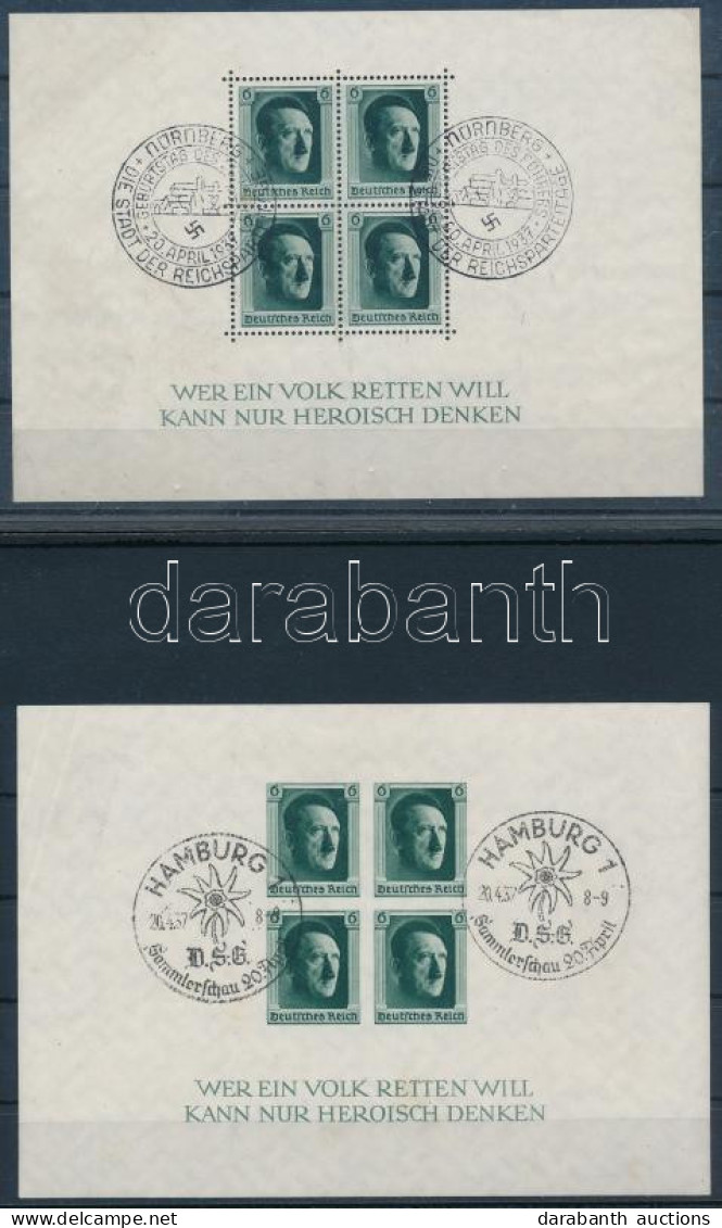 O Deutsches Reich 1937 Hitler Blokk 4 Különféle Változata Mi 7, 8, 9 és 11 (Mi EUR 196.-) - Autres & Non Classés