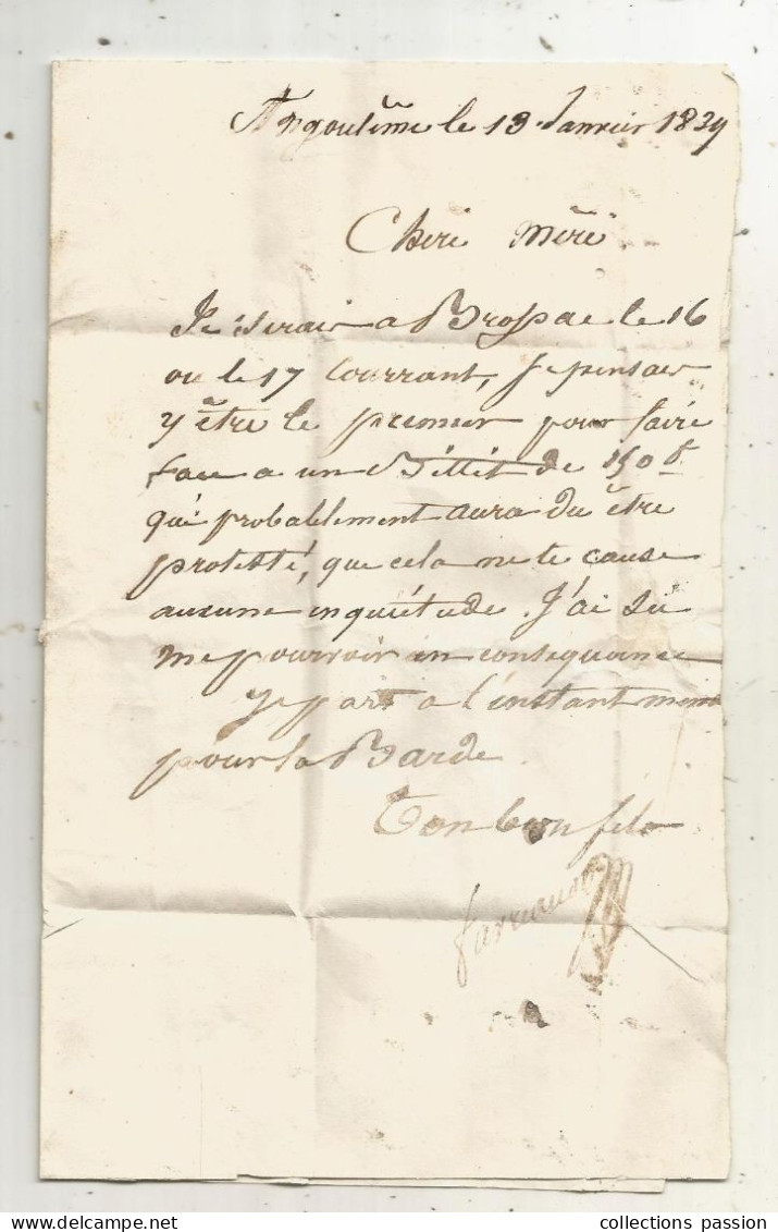 Lettre, Préphilatélie, Précurseurs XIX E Siècle, 1839, ANGOULEME, 15, CHALAIS, ID, 5 Scans - 1801-1848: Precursors XIX