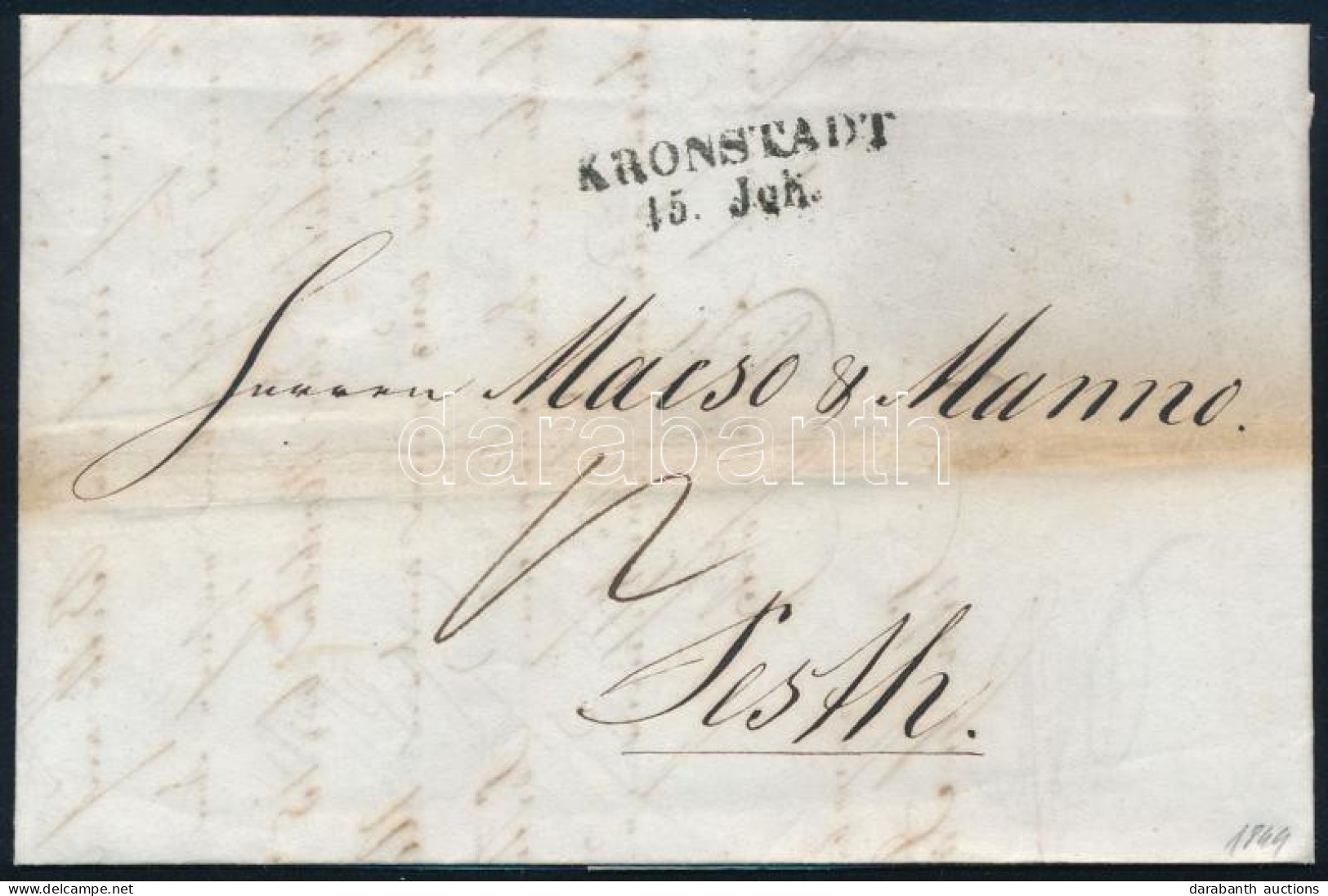 1844 Levél 12kr Portóval "KRONSTADT" - Pesth - Sonstige & Ohne Zuordnung