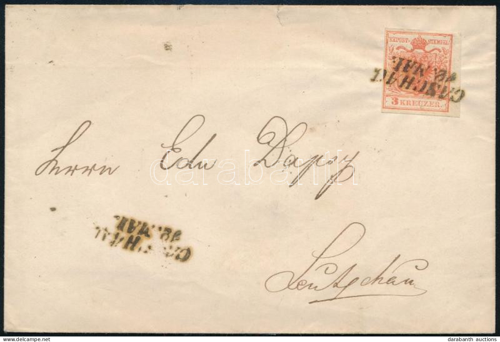 1850 3kr Kézi Papír I/b Típus Levélen "CASCHAU" - "LŐCSE" (első Zóna, 1. Súlyfokozat) (9.000 + I. Típus) - Sonstige & Ohne Zuordnung
