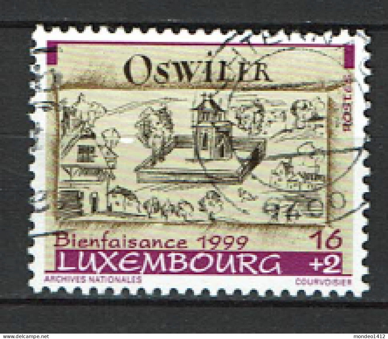 Luxembourg 1999 - YT 1435 - Town View From The National Archives - Osweiler - Used Stamps