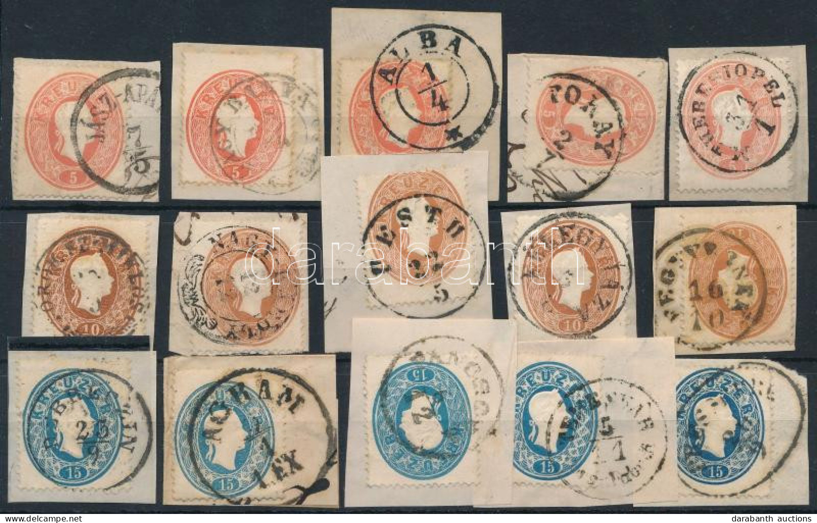 1861 5-5 Db 5kr, 10kr és 15kr Klf Bélyegzésekkel (15.500) - Autres & Non Classés