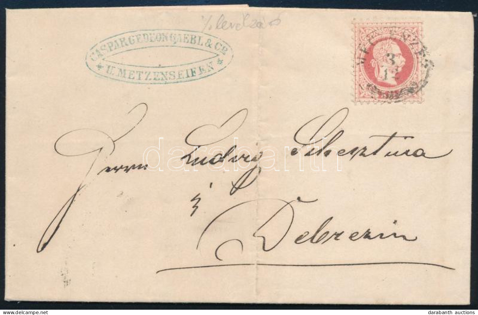 1868 5kr Levélen / On Cover "MECZENZÉF" - Altri & Non Classificati