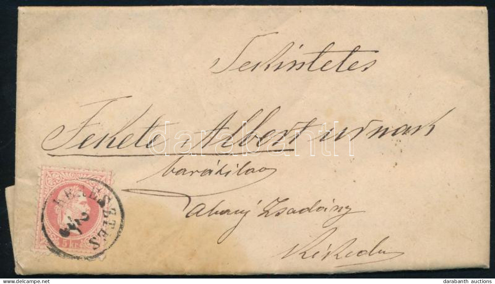 1868 5kr Levélen Teljes Tartalommal / On Cover With Full Content "KERESZTES" - Sonstige & Ohne Zuordnung