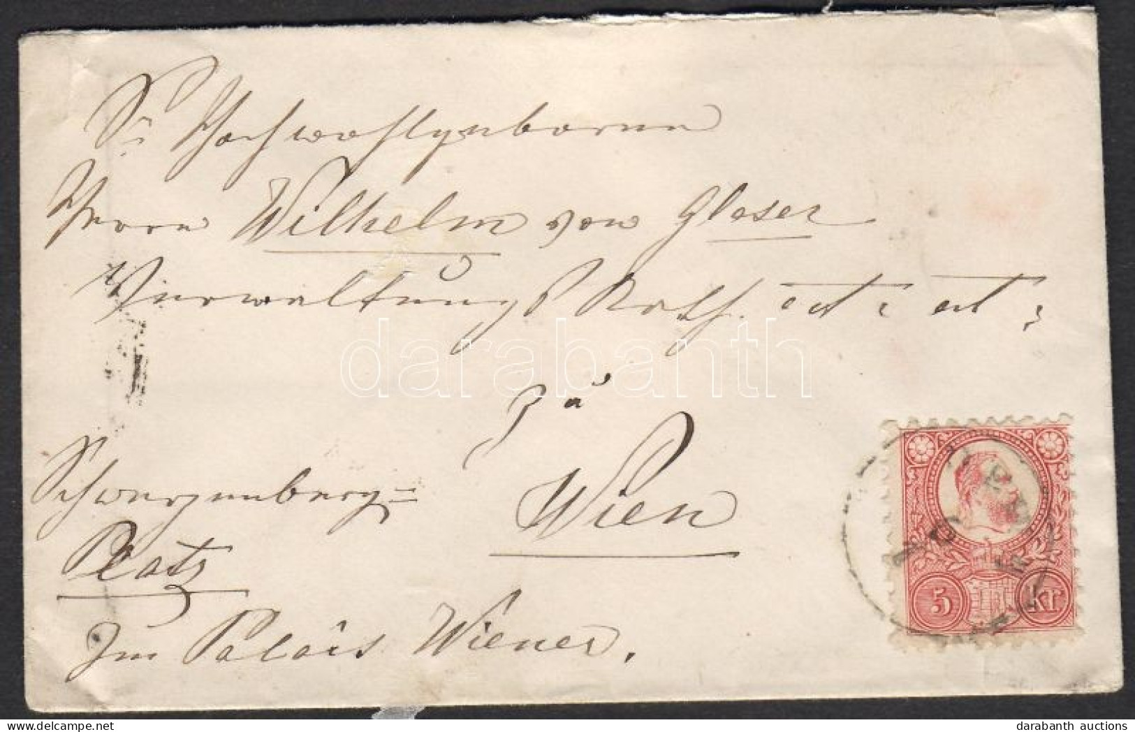 1872 Réznyomat 5kr Levélen "DEWA" -"WIEN" - Other & Unclassified