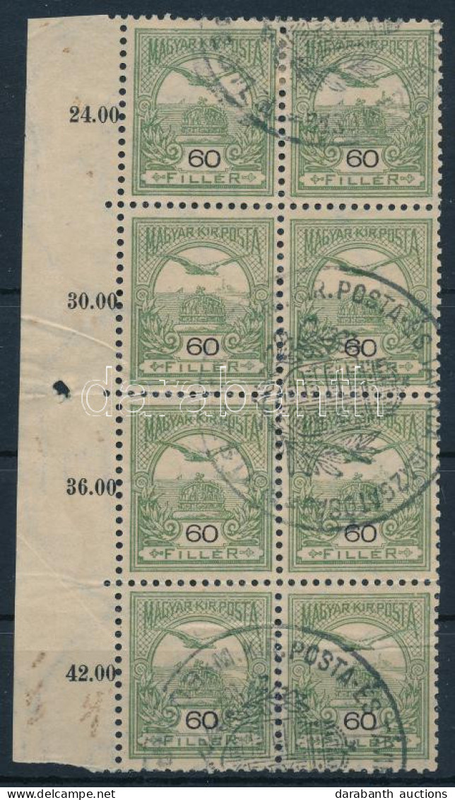 O 1900 Turul 60f ívszéli 8-as Tömb Csillag és Számvízjellel / Mi 66 Margin Block Of 8 With Star And Number In The Waterm - Autres & Non Classés