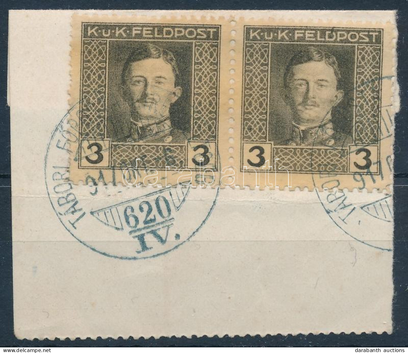 1917 "TFP 620/IV." Bélyegzés Kivágáson - Otros & Sin Clasificación