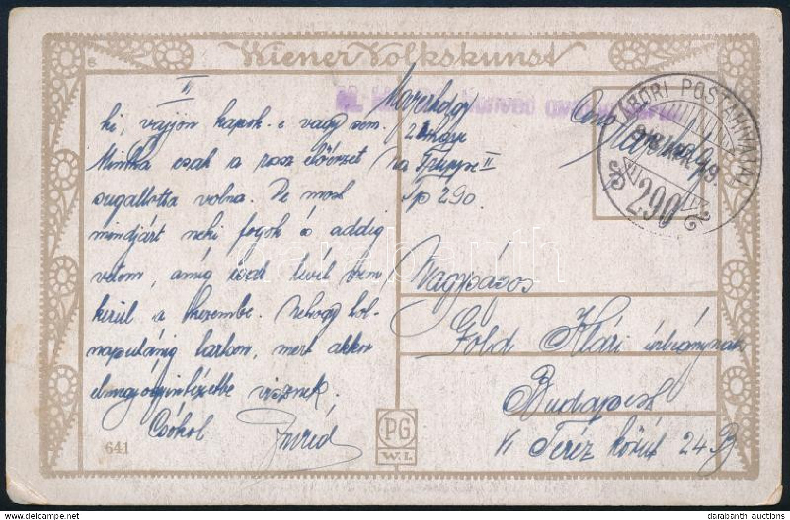 1918 Tábori Posta Képeslap "M. Kir. ... Honvéd Gyalogezred" + "TP 290" - Autres & Non Classés