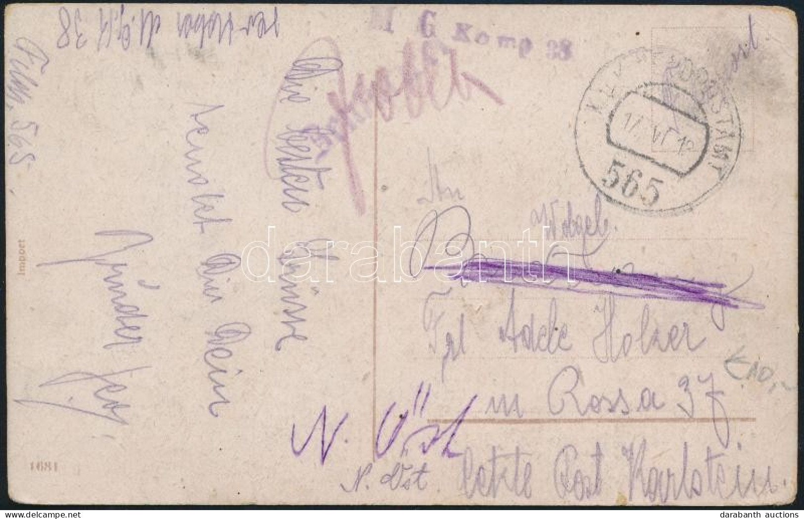 1918 Tábori Posta Képeslap "FP 565" - Autres & Non Classés