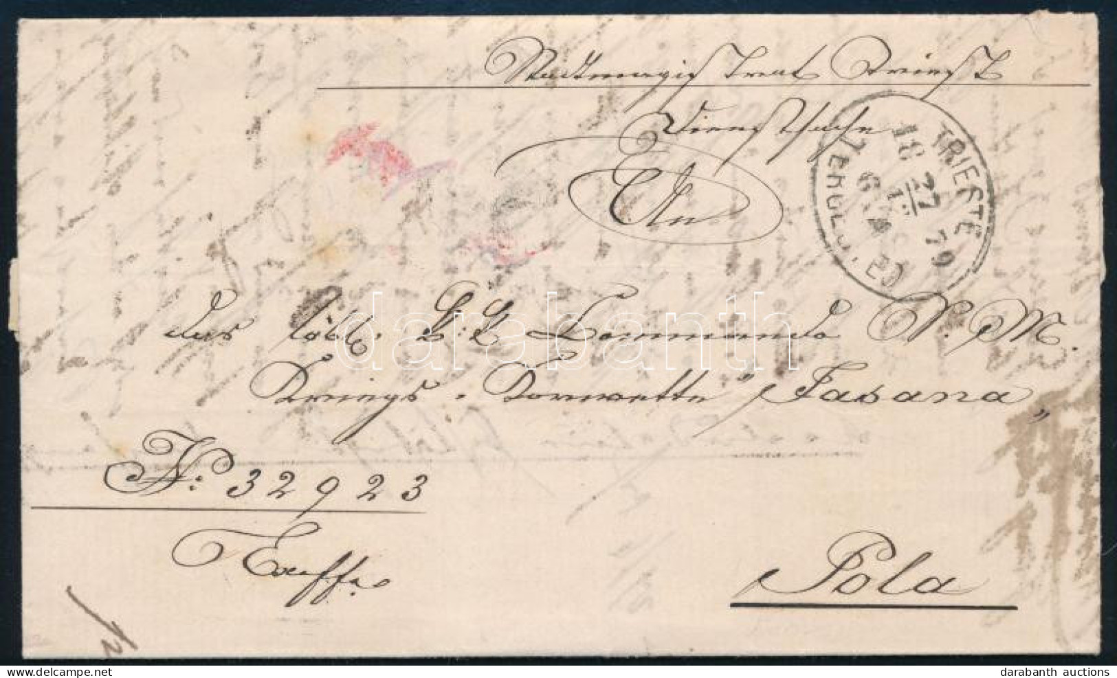 1879 Ex Offo Addressed To The Command Of S.M. Corvette Fasana. "S.M. CORVETTE FASANA" - Sonstige & Ohne Zuordnung