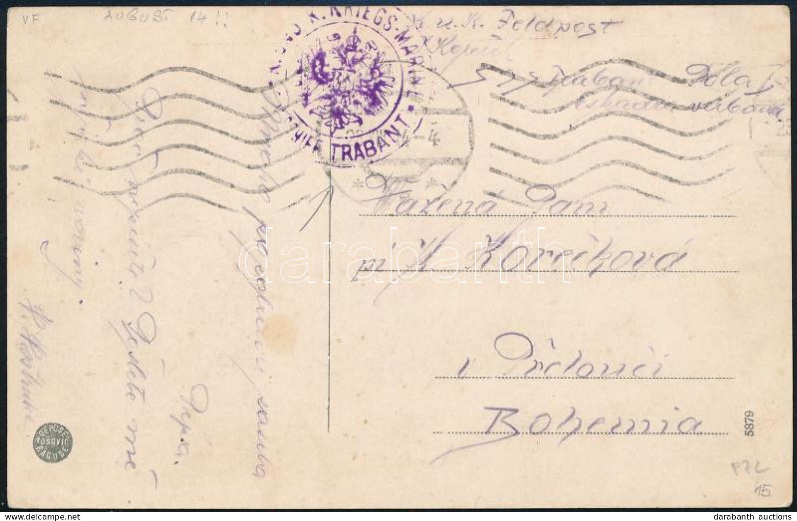 1914 Tábori Posta Képeslap "S.M. SCHIFF TRABANT" - Autres & Non Classés