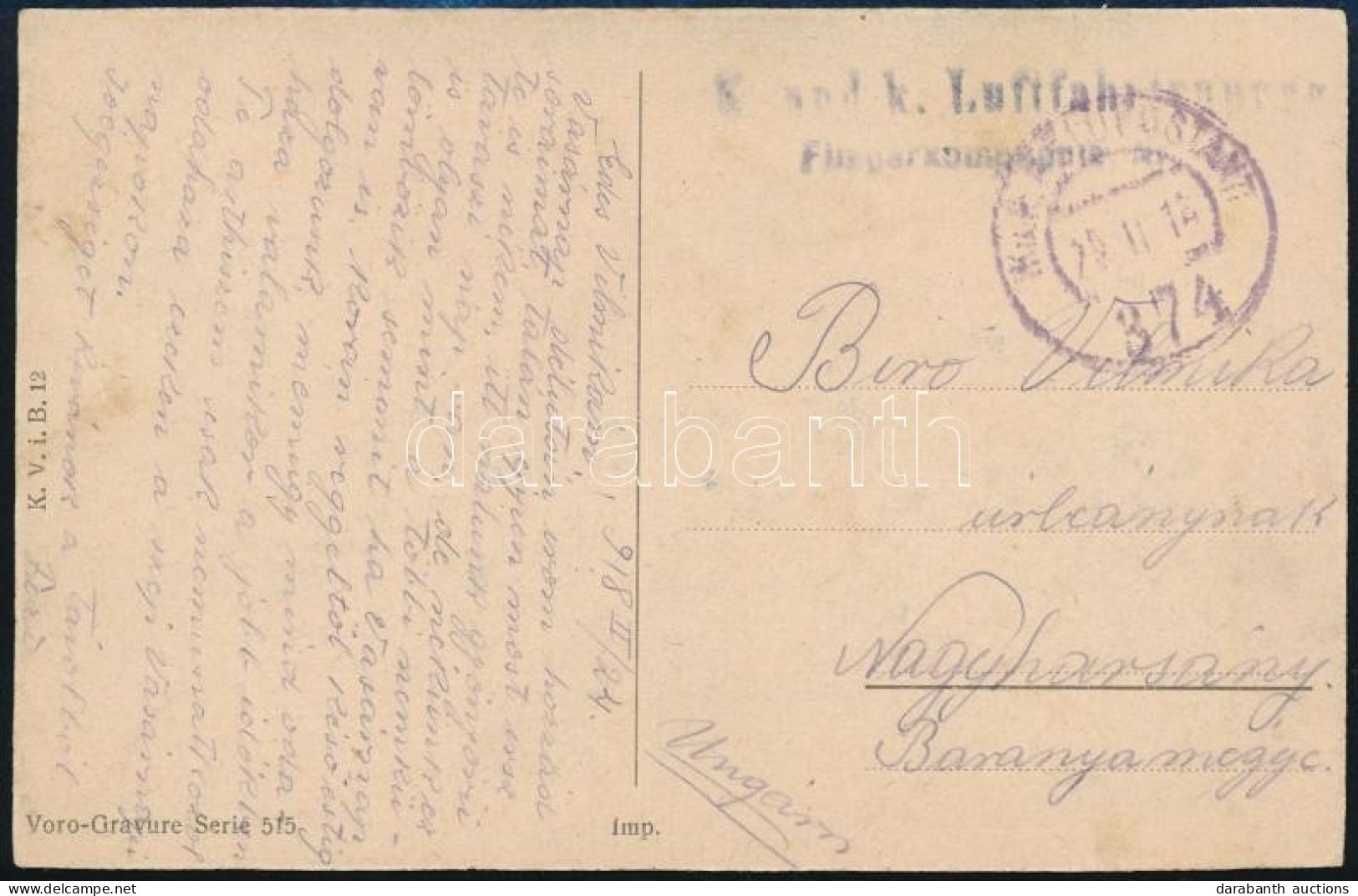 1918 Képeslap / Postcard "K.u.k. Luftfahrtruppen Fliegerkompagnie Nr. 50" + "FP 374" - Sonstige & Ohne Zuordnung