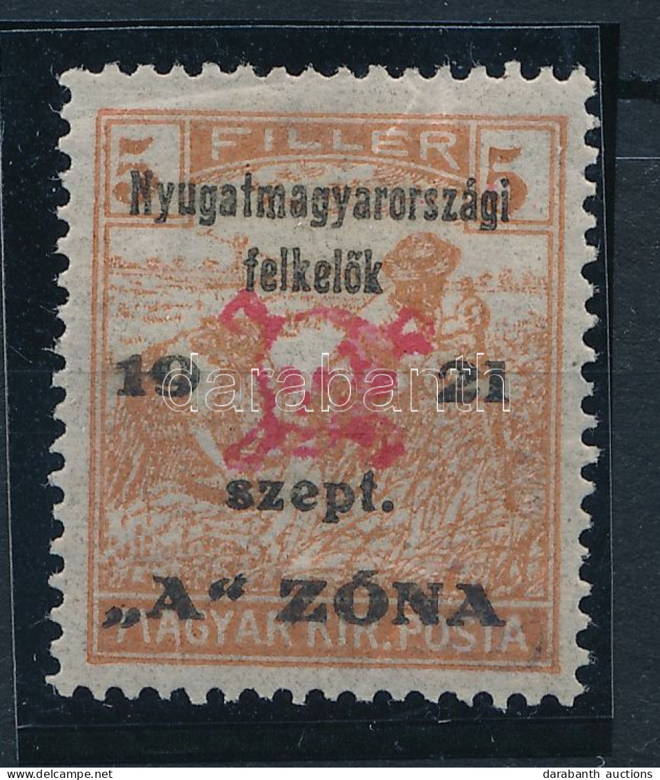 * Nyugat-Magyarország II. 1921 Arató 5f Bodor Vizsgálójellel (**25.000) - Altri & Non Classificati
