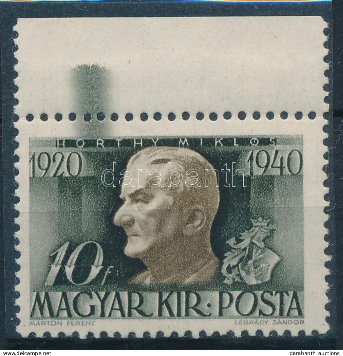 ** 1940 Kormányzói 10f ívszéli Bélyeg Rákelcsíkkal / Mi 627 With Paint Stripe - Altri & Non Classificati