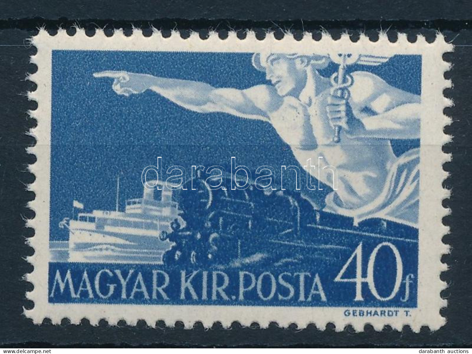 ** 1941 Széchenyi 40f "Zászló Nélküli Hajóárbóc" Lemezhiba - Autres & Non Classés