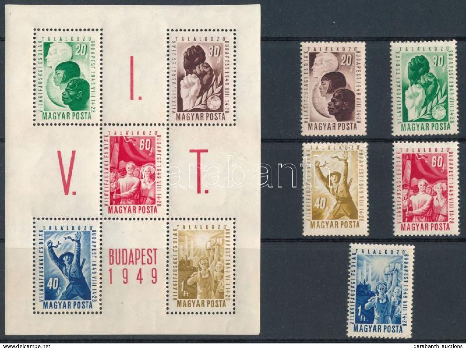 **, O 1949 VIT Sor és Blokk (~9.500) (40f Pecsételt / Used) - Altri & Non Classificati