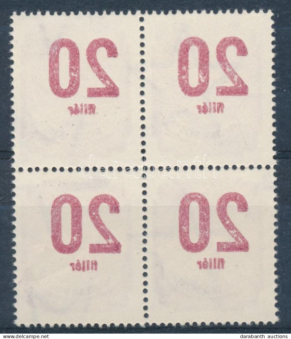 O 1950 Forint-fillér Portó ((I.) 20f Négyestömb Az értékjelzés Szép Gépszínátnyomatával - Autres & Non Classés