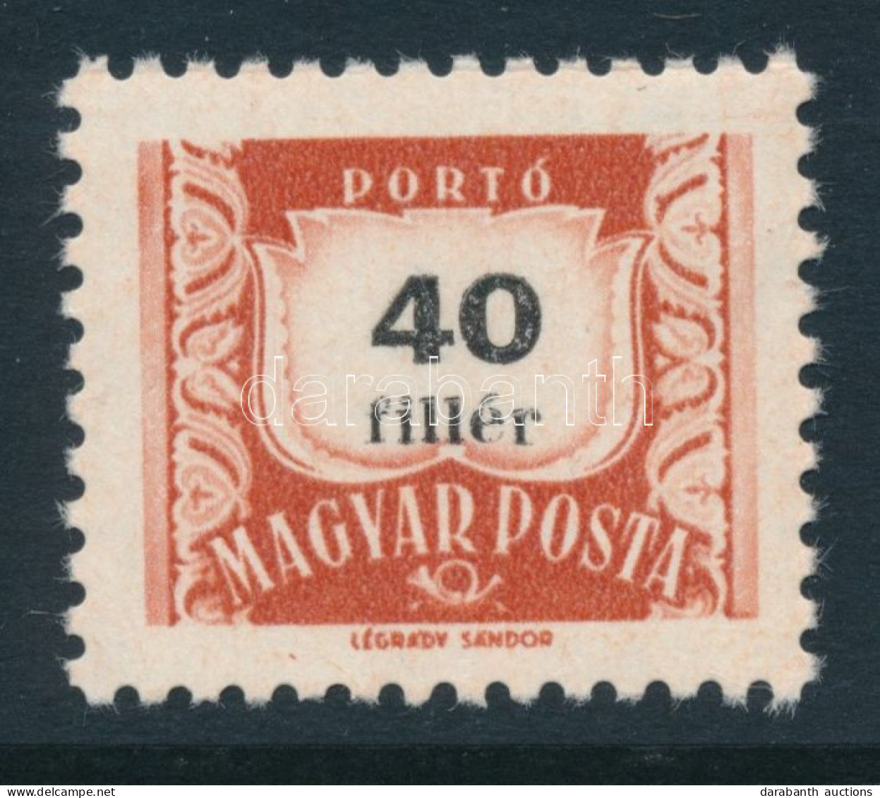 ** 1958 Vörös-fekete Portó 40f Fényes Gumival - Altri & Non Classificati