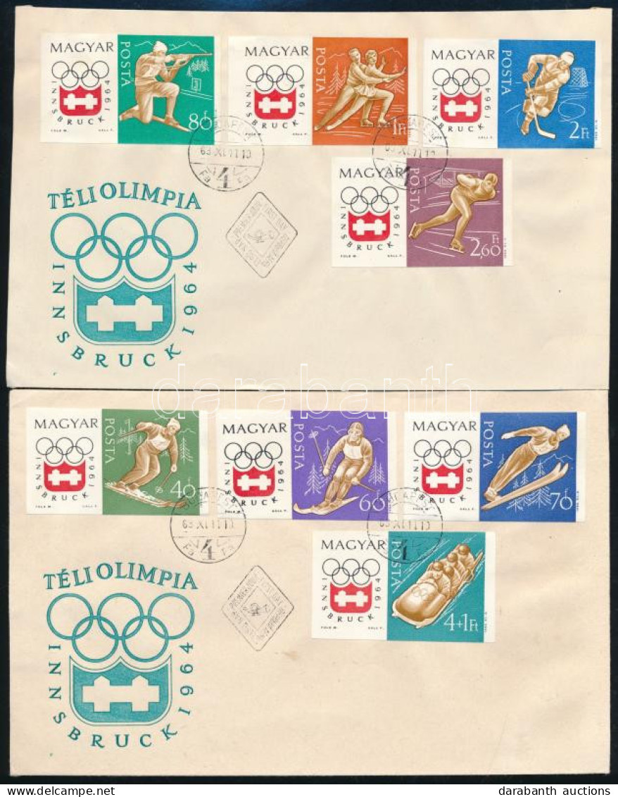 1963 Téli Olimpia Vágott Sor 2 Db FDC-n - Otros & Sin Clasificación