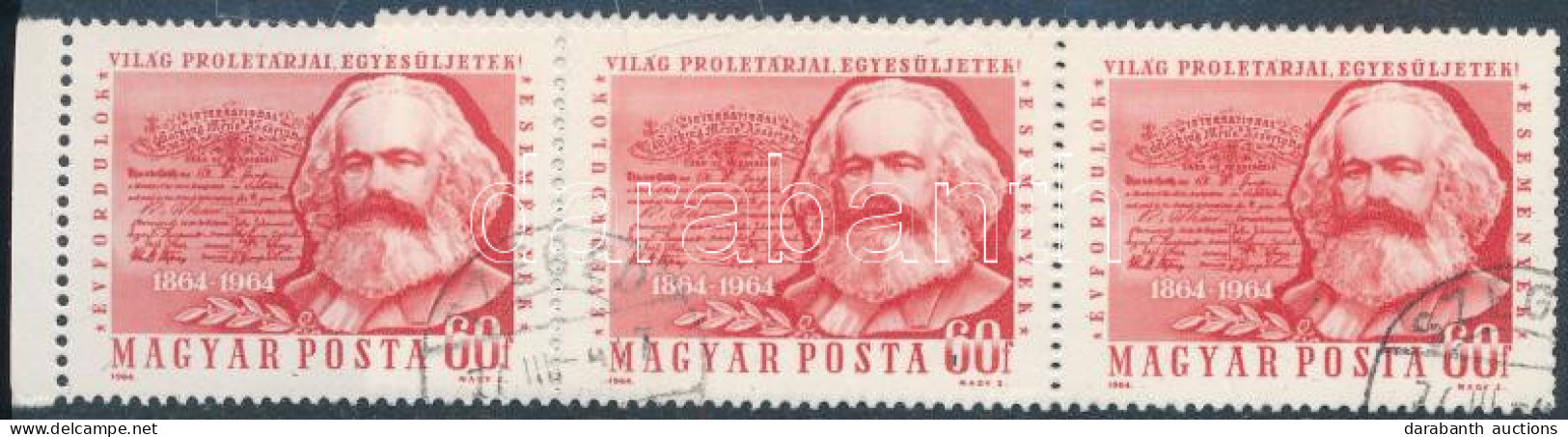 O 1964 Évfordulók - Események (II.) 60f Marx Hajtott 5-ös Csík ESFMÉNYEK Tévnyomattal - Otros & Sin Clasificación