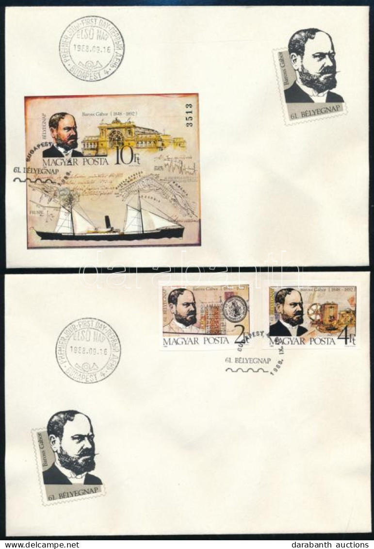 1988 Bélyegnap Vágott Sor és Vágott Blokk 2 Db FDC-n - Sonstige & Ohne Zuordnung