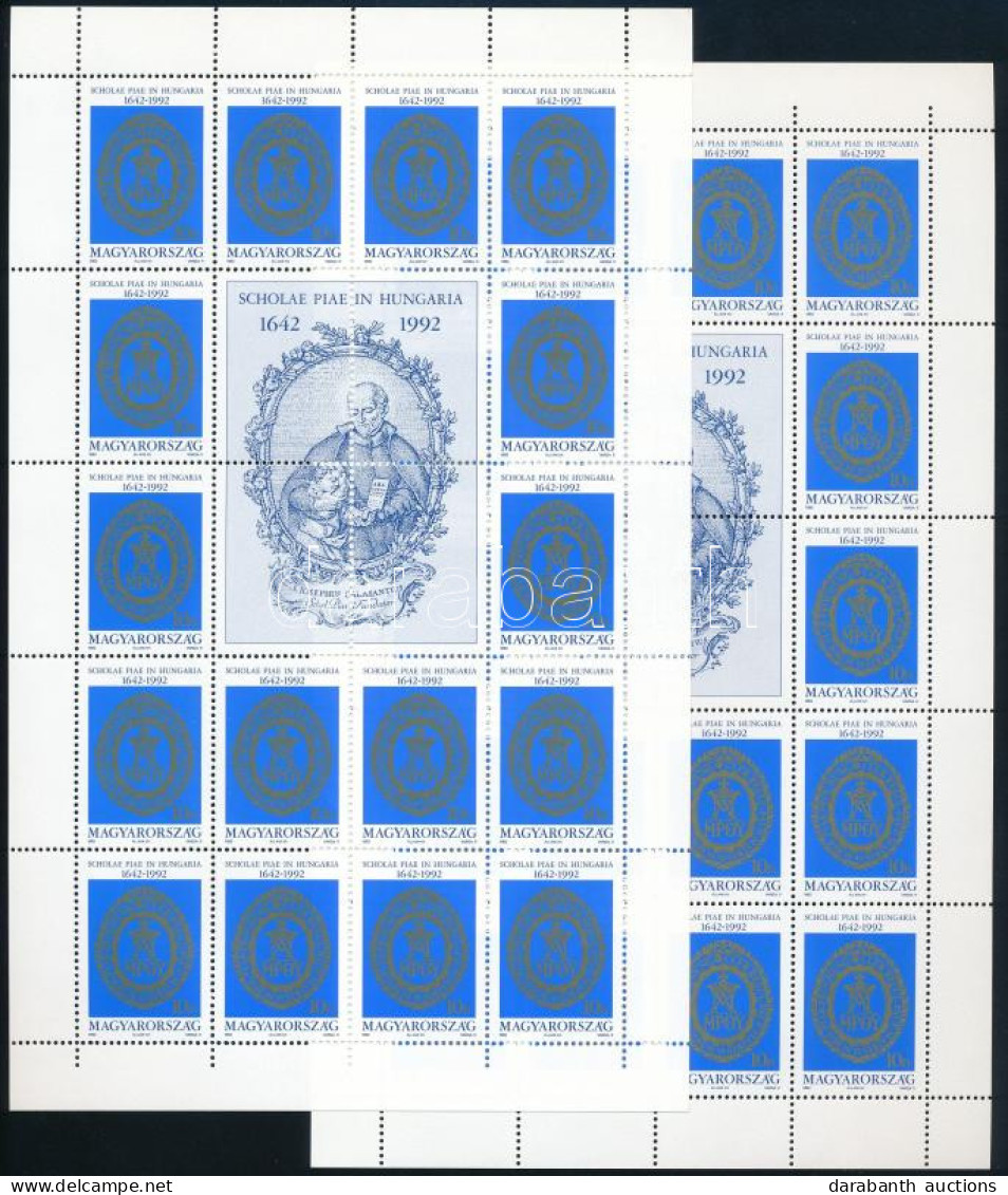 ** 1992 A Piarista Rend 350 éve Magyarországon 2 Db Kisív 2 Klf Fogazással (4.500) - Otros & Sin Clasificación