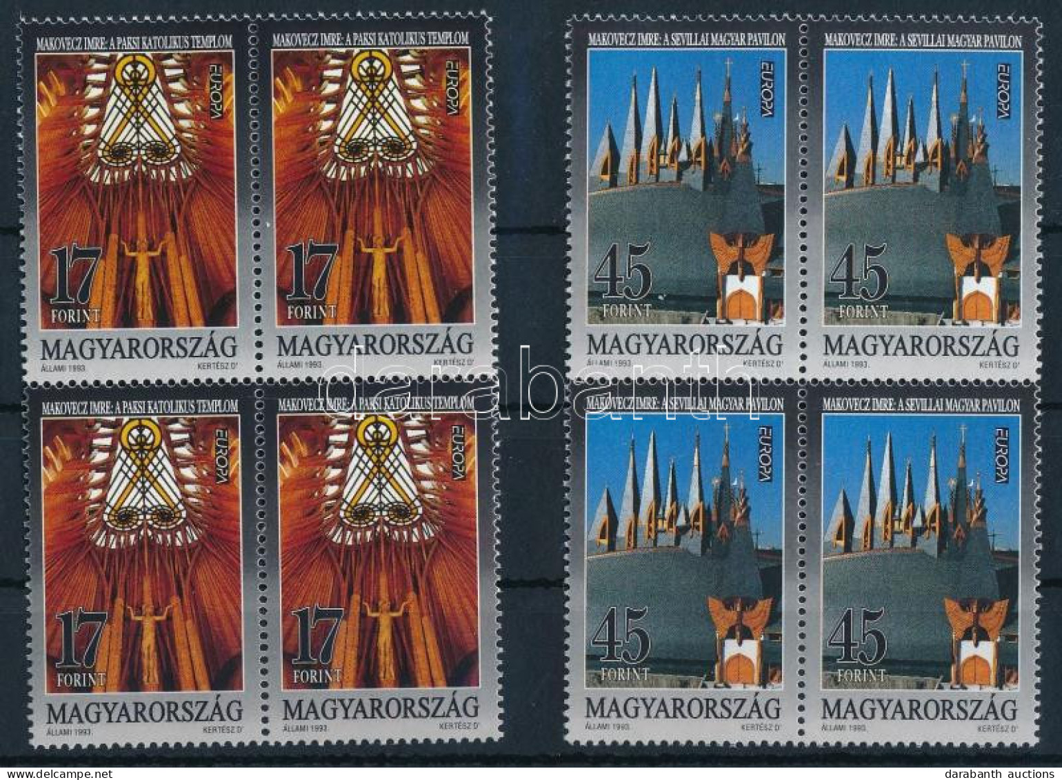 ** 1993 Europa CEPT Sor Négyestömbökben (3.200) - Andere & Zonder Classificatie