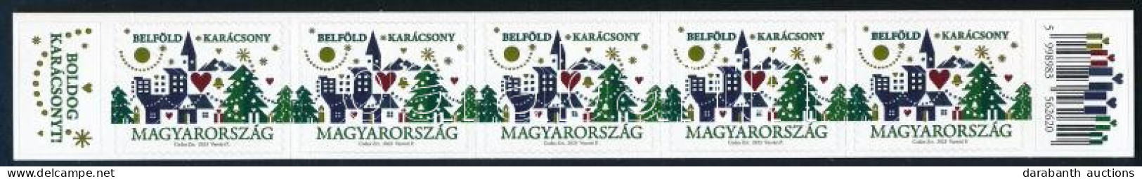 ** 2023 Karácsony Hologramos öntapadós 5-ös Csík Vonalkóddal és "BOLDOG KARÁCSONYT!" Felirattal - Autres & Non Classés