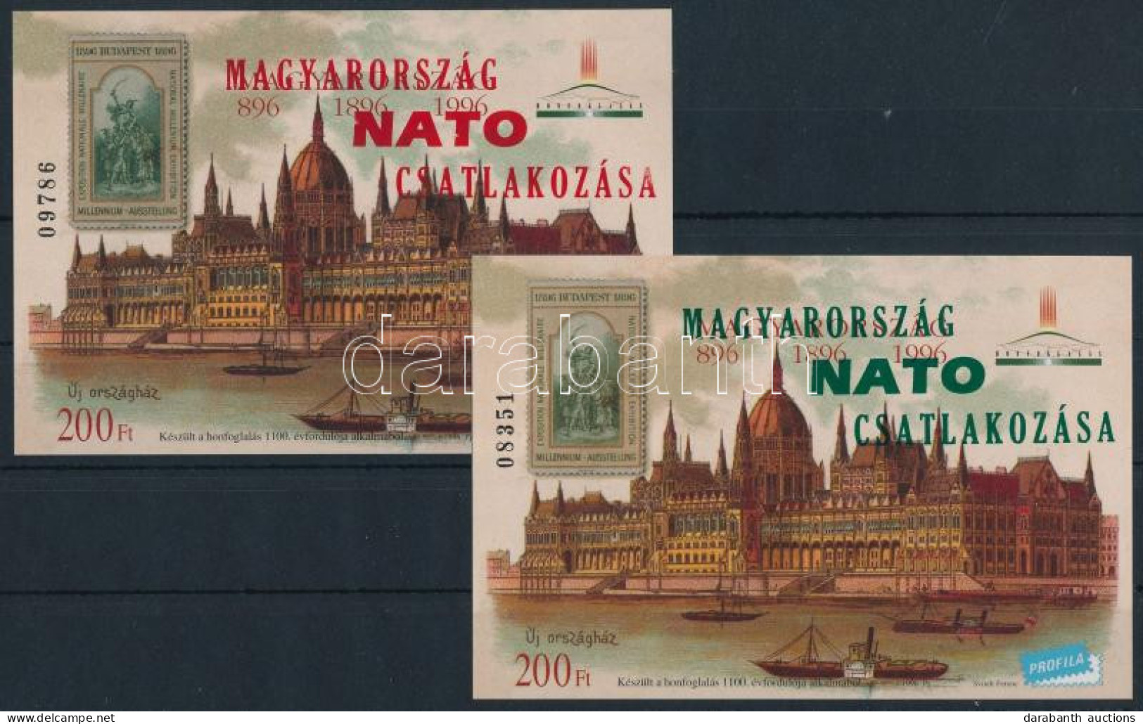 ** 1996 Magyarország NATO Csatlakozása Emlékívpár - Autres & Non Classés